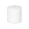 Atmosphera Bougie Ronde Rustic Blanc 6.7X7Cm- Bougies Non Parfumees Rustiques