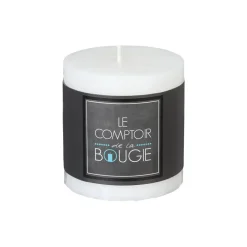 Atmosphera Bougie Ronde Rustic Blanc 6.7X7Cm- Bougies Non Parfumees Rustiques