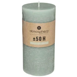 Atmosphera Bougie Ronde Rustic Eucalyptus 6.8X14Cm- Bougies Non Parfumees Rustiques