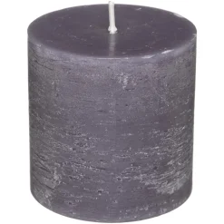 Atmosphera Bougie Ronde Rustic Gris 6.7X7Cm- Bougies Non Parfumees Rustiques