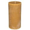 Atmosphera Bougie Ronde Rustic Jaune 6.8X14Cm- Bougies Non Parfumees Rustiques