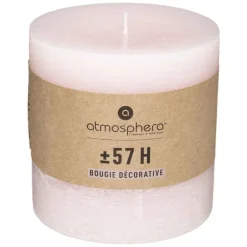 Atmosphera Bougie Ronde Rustic Rose 10X10Cm- Bougies Non Parfumees Rustiques