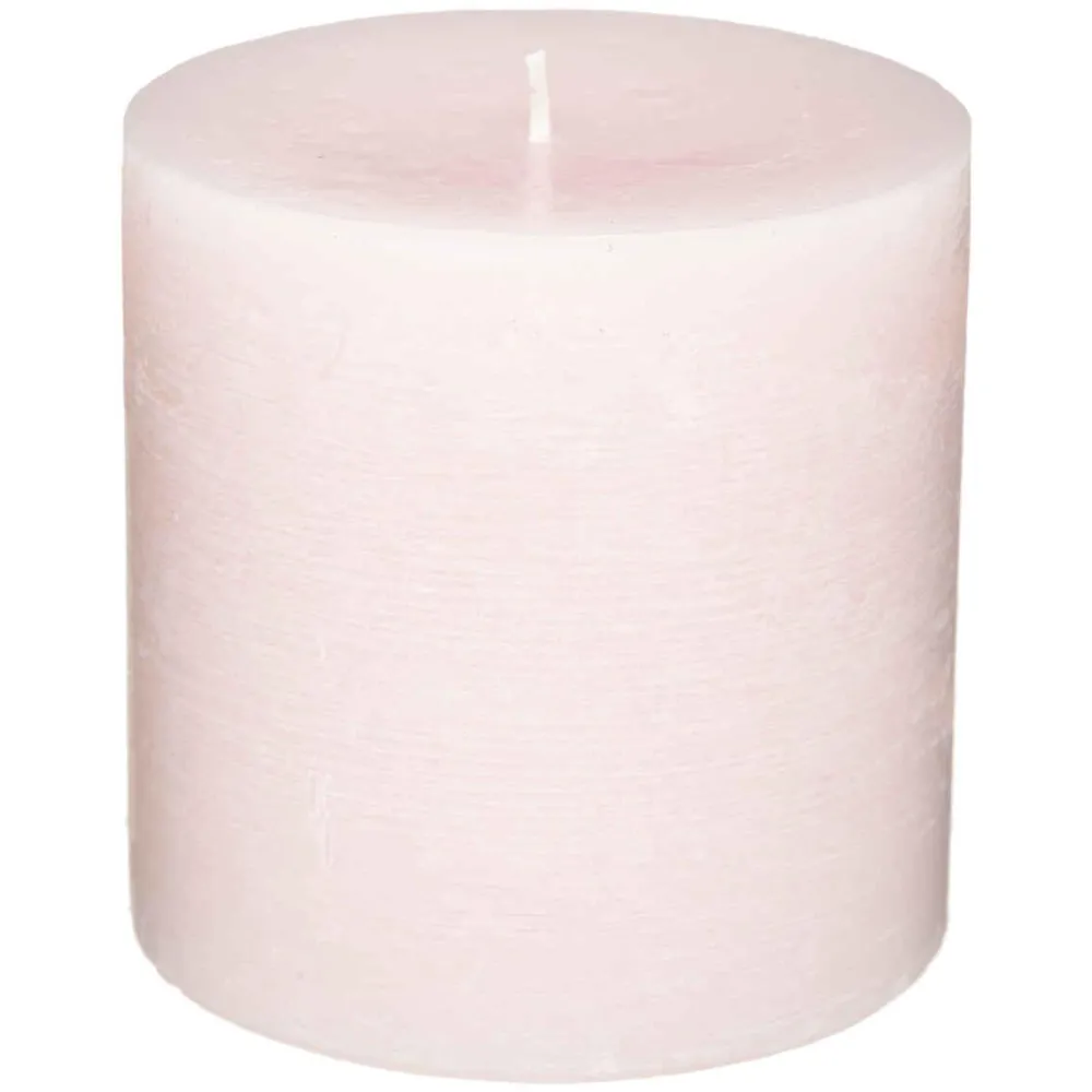 Atmosphera Bougie Ronde Rustic Rose 10X10Cm- Bougies Non Parfumees Rustiques