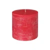 Atmosphera Bougie Ronde Rustic Rouge 10X10Cm- Bougies Non Parfumees Rustiques