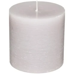 Atmosphera Bougie Ronde Rustic Taupe 6.7X7Cm- Bougies Non Parfumees Rustiques