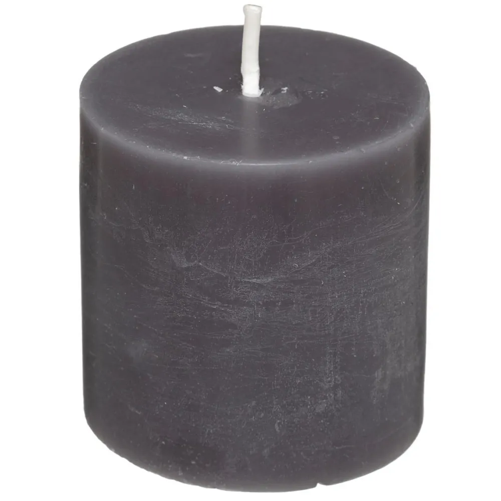 Atmosphera Bougie Votive Rustic X4 Gris- Bougies Non Parfumees Rustiques