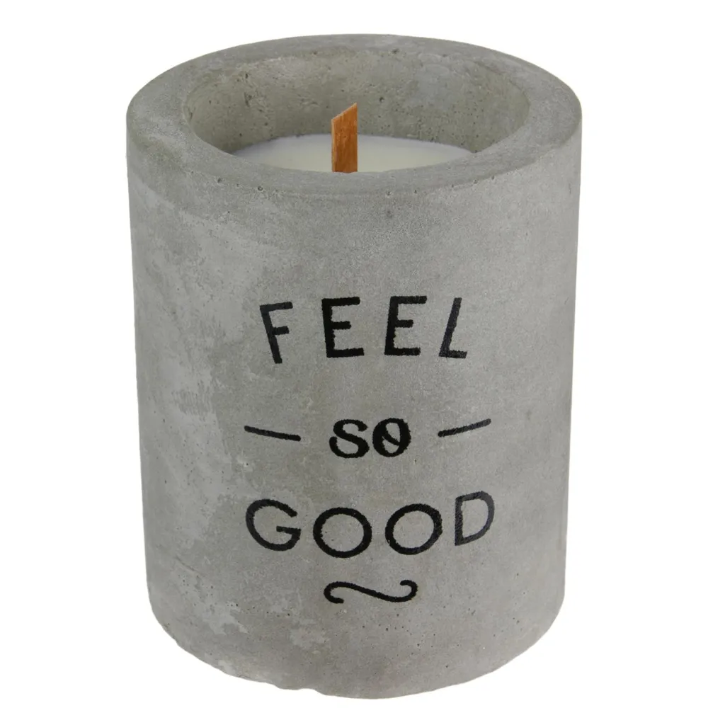 maxibazar Bougie Zen Ciment Meche Bois- Bougies, Senteurs Et Accessoires