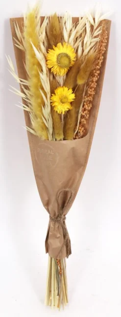 maxibazar Bouquet Fleurs Sechees Papier Kraft H.45Cm- Bouquets