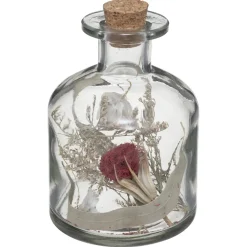 maxibazar Bouteille Verre Fleurs Sechees D.8X11Cm- Fleurs Et Plantes