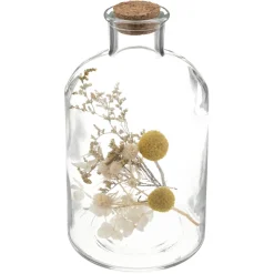 maxibazar Bouteille Verre Fleurs Sechees- Fleurs Et Plantes