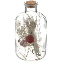 maxibazar Bouteille Verre Fleurs Sechees- Fleurs Et Plantes