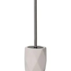 Accessoires Wc|* Brosse Wc Gres Forme Losange Tige Acier Inoxydable Taupe