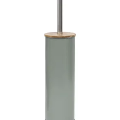 Accessoires Wc|* Brosse Wc Metal Couvercle Bambou Kaki