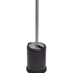 Accessoires Wc|* Brosse Wc Metal Couvercle Rabattable Noir Mat