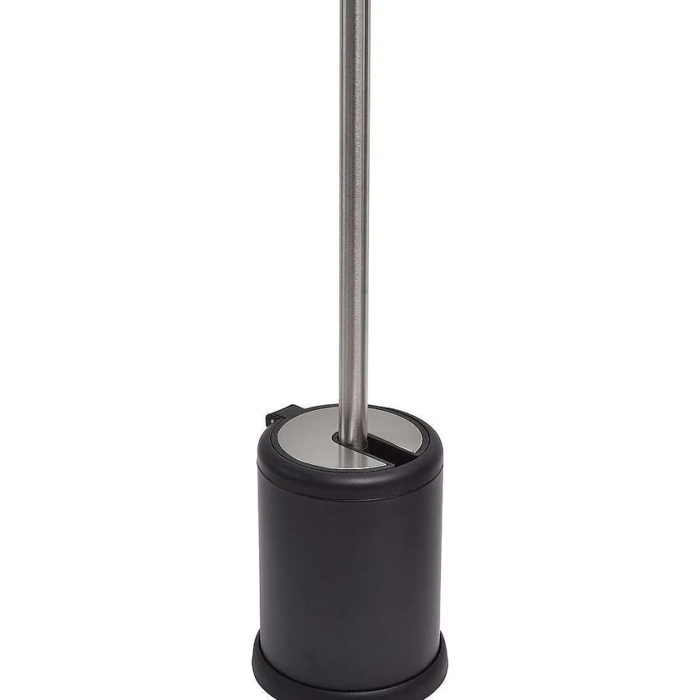 Accessoires Wc|* Brosse Wc Metal Couvercle Rabattable Noir Mat