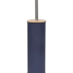 Accessoires Wc|* Brosse Wc Metal Couvercle Bambou Bleu