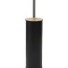 Accessoires Wc|* Brosse Wc Metal Couvercle Bambou Noir
