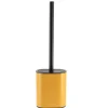 Accessoires Wc|* Brosse Wc Plate Silicone Et Support Metal Ocre Noir