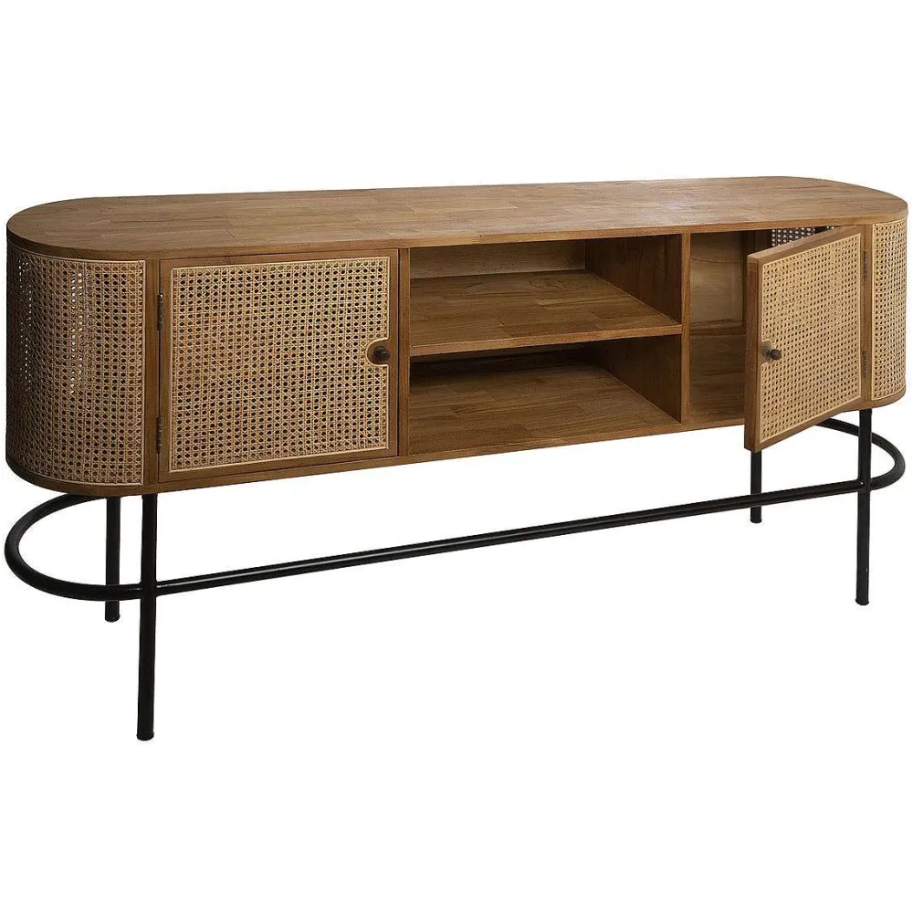 * Buffets Et Meubles Bar>Buffet Teck Rotin 2 Portes Piana