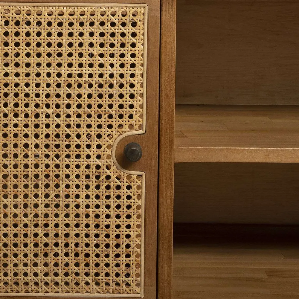 * Buffets Et Meubles Bar>Buffet Teck Rotin 2 Portes Piana