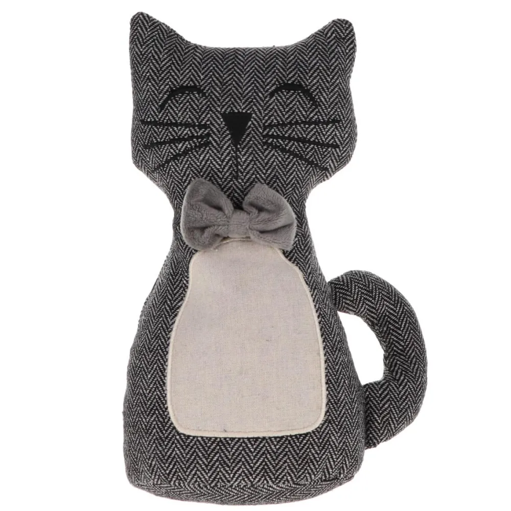 maxibazar Butee De Porte Forme Chat Noir Blanc- Boudins De Porte