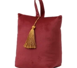 maxibazar Butee De Porte Velours Annees 30 Rouge- Boudins De Porte