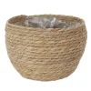 maxibazar Cache Pot Fibre Vegetale 22X17Cm- Vases Et Caches Pots
