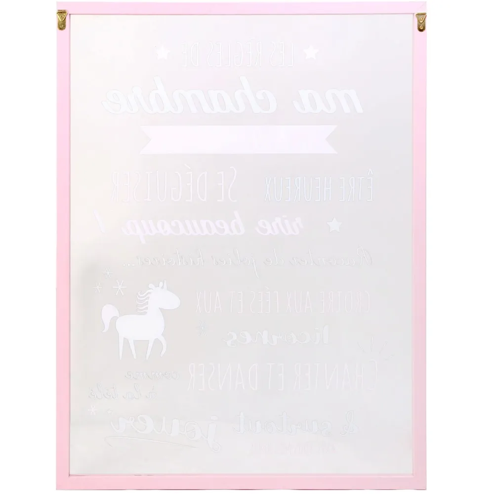 maxibazar Cadre Les Regles De La Chambre Fille- Decorations Murales