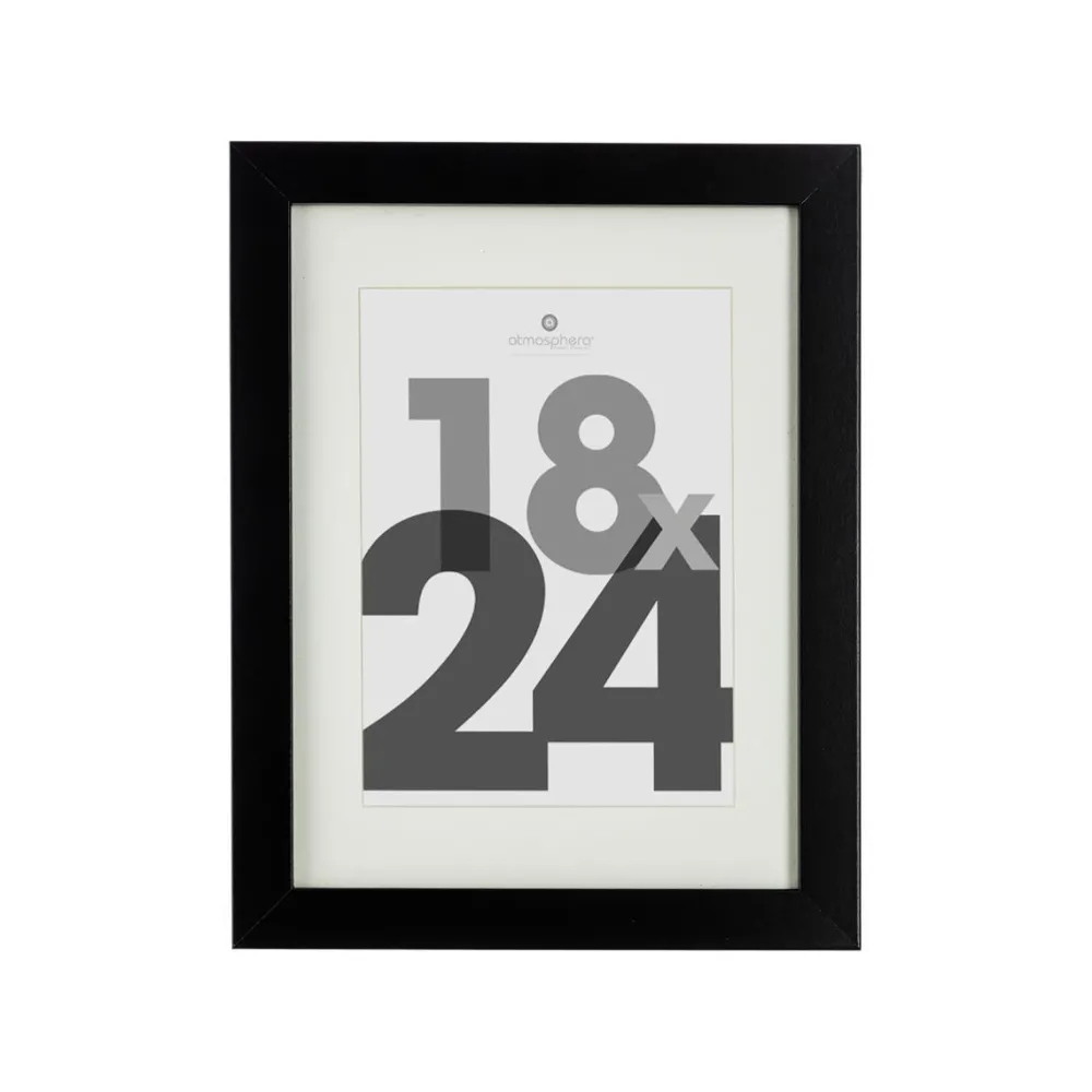 Atmosphera Cadre Photo Noir Eva 18X24Cm- Cadres Photos