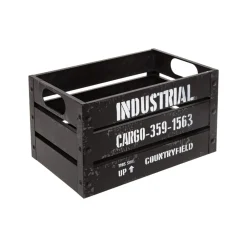 maxibazar Cagette Metal Bill Noir D.30X20.2X17.3Cm- Boites Deco