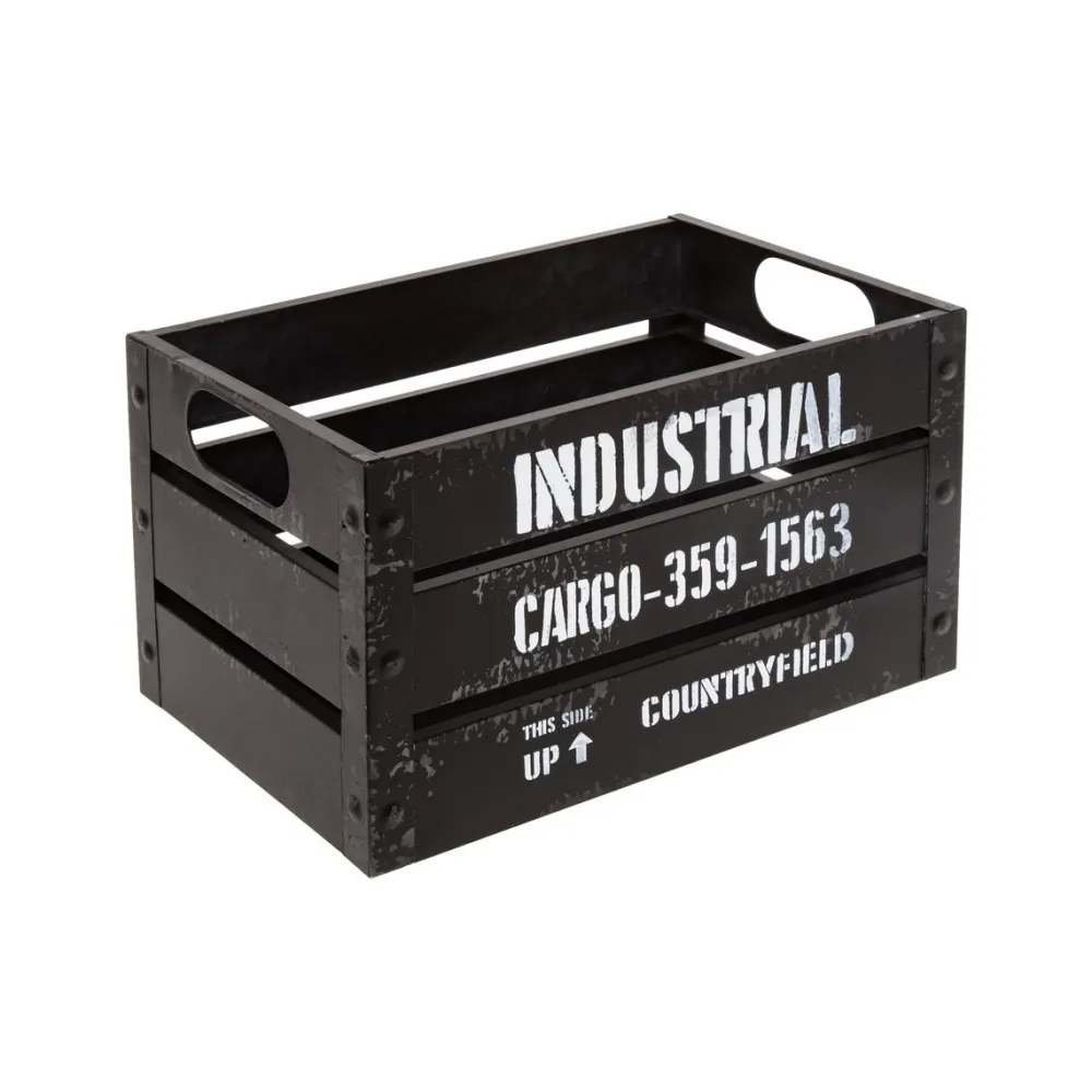 maxibazar Cagette Metal Bill Noir D.30X20.2X17.3Cm- Boites Deco