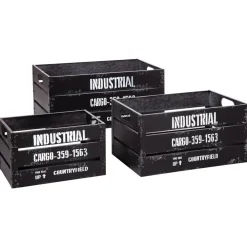 maxibazar Cagette Metal Bill Noir D.40.3X25X21Cm- Boites Deco