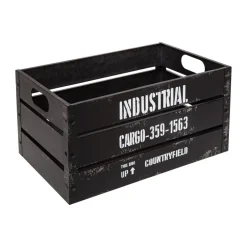 maxibazar Cagette Metal Bill Noir D.40.3X25X21Cm- Boites Deco