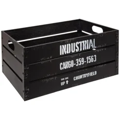 maxibazar Cagette Metal Bill Noir D.40.3X25X21Cm- Boites Deco