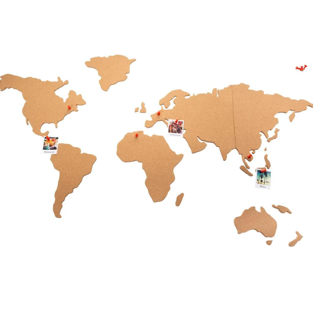 Atmosphera Carte Monde Liege 102X50Cm- Objets Decoratifs Muraux