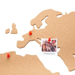 Atmosphera Carte Monde Liege 102X50Cm- Objets Decoratifs Muraux