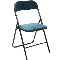 Five Chaises Pliantes>Chaise Pliante Velours Bleu
