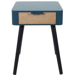 * Tables De Chevet></noscript>Chevet 1 Tiroir En Bois Bleu Canard