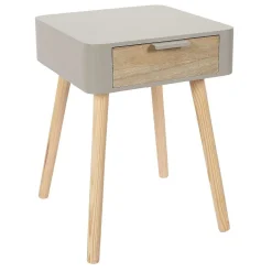* Tables De Chevet></noscript>Chevet 1 Tiroir En Bois Taupe