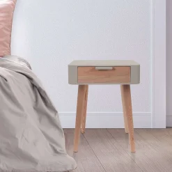 * Tables De Chevet></noscript>Chevet 1 Tiroir En Bois Taupe