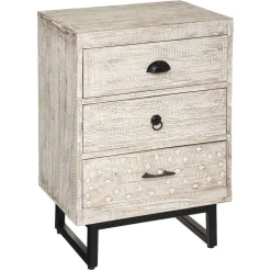 Atmosphera Tables De Chevet>Chevet 3 Tiroirs Ajay