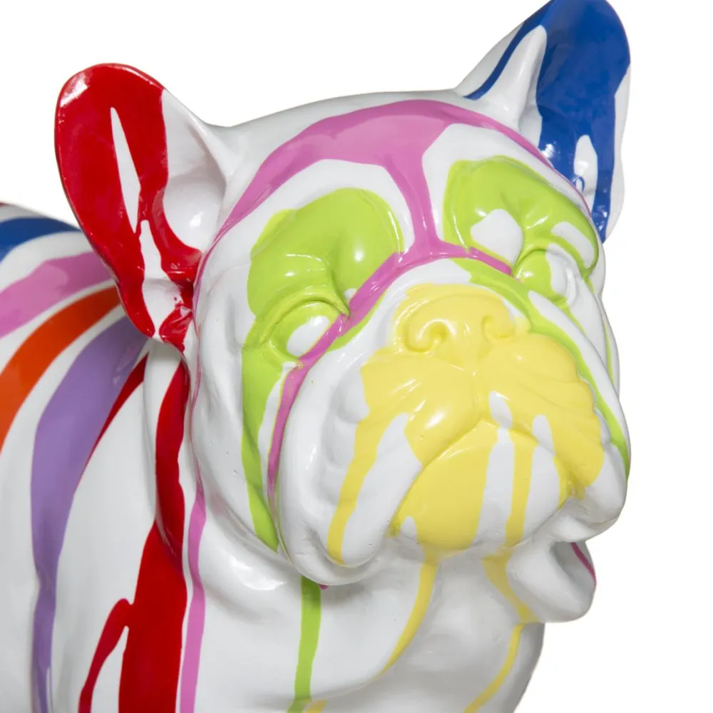 Atmosphera Chien Resine Trash D.34X18X26 Blanc- Statues