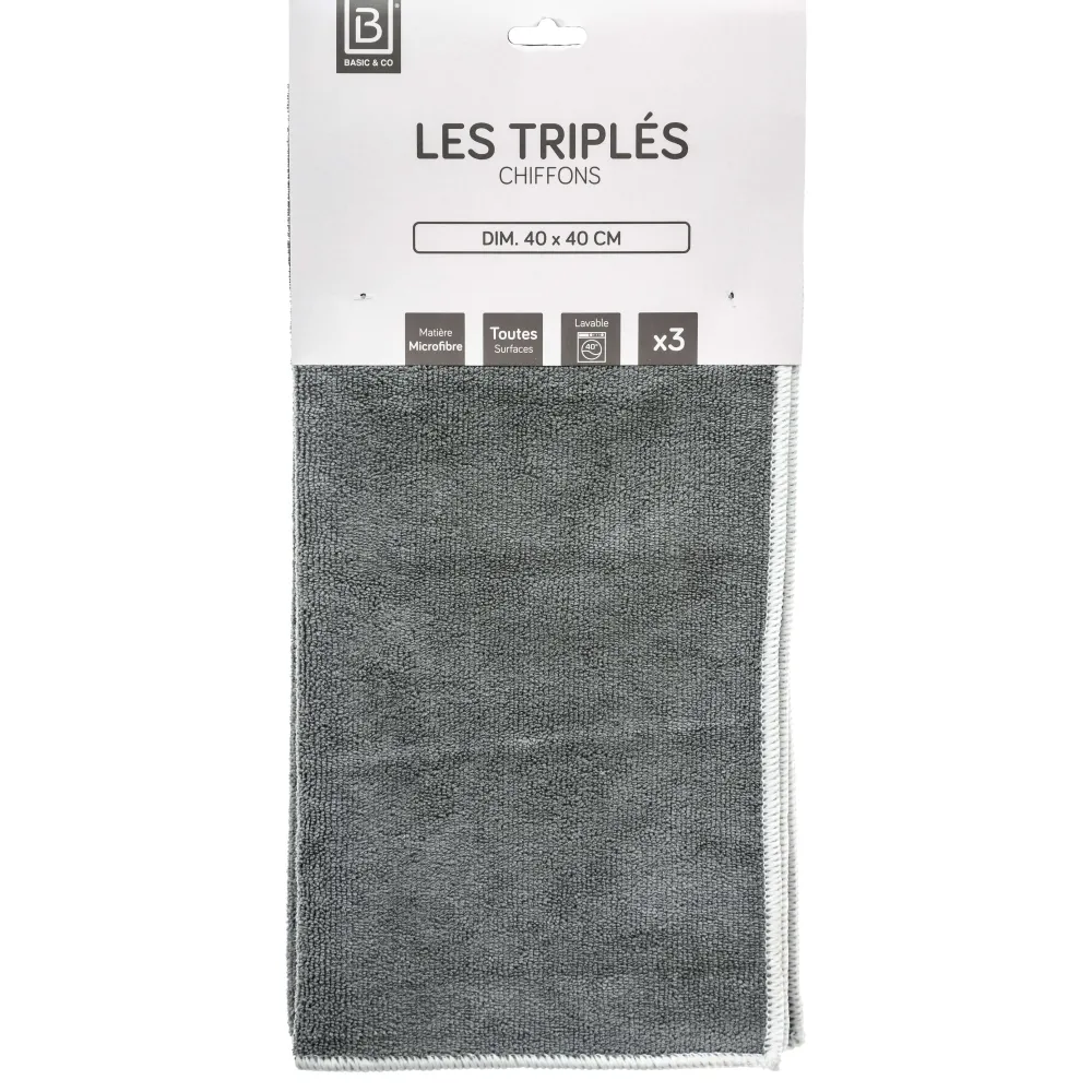 Menage|Five Chiffon Microfibre 40X40Cm X3 Pièces