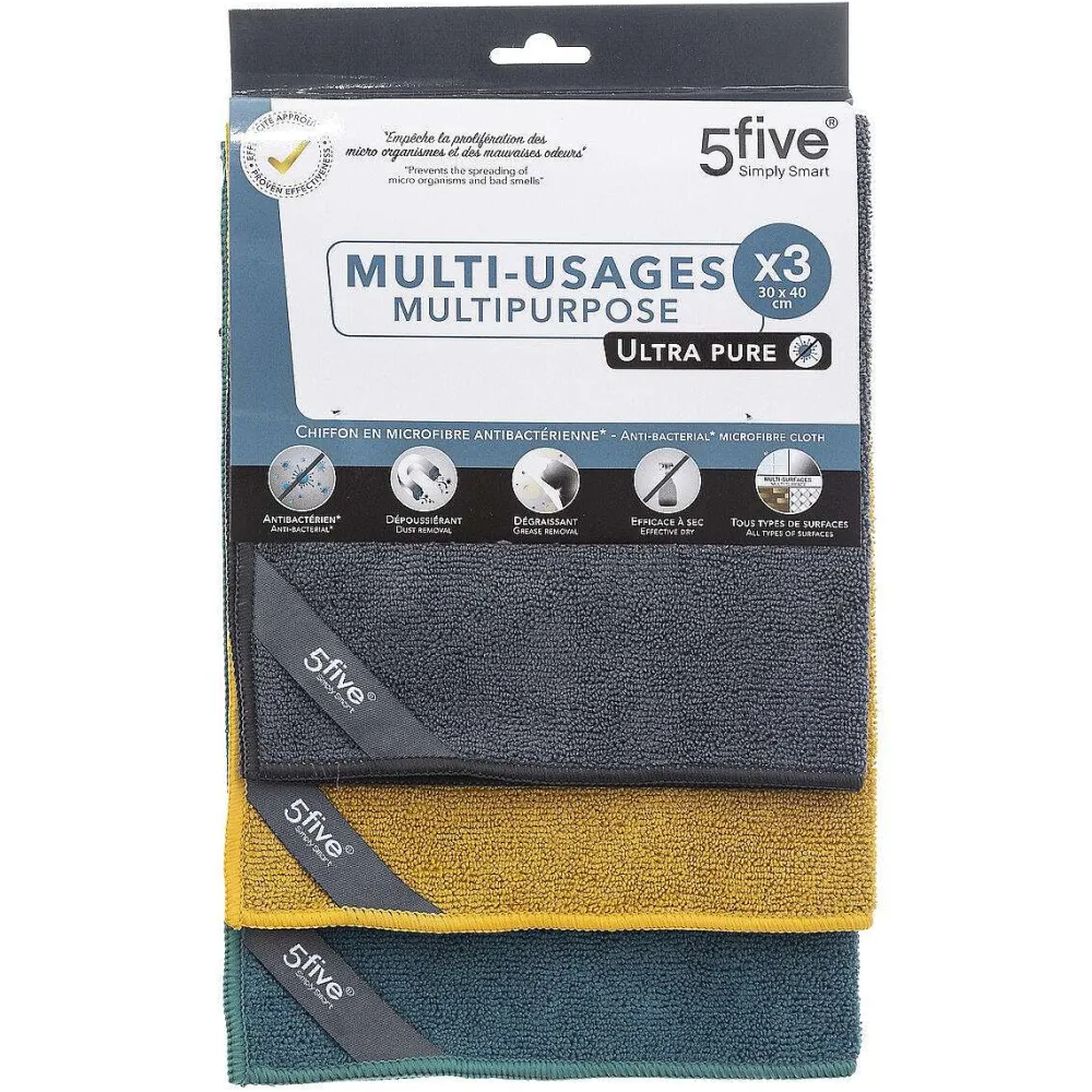Menage|Five Chiffon Ultra Pure Microfibre X3 Pièces