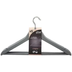 Organisation Du Dressing|Five Cintre Bois X5 Gris