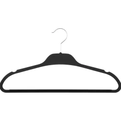 Organisation Du Dressing|Five Cintre Plastique Rubber Noir X5 Pièces