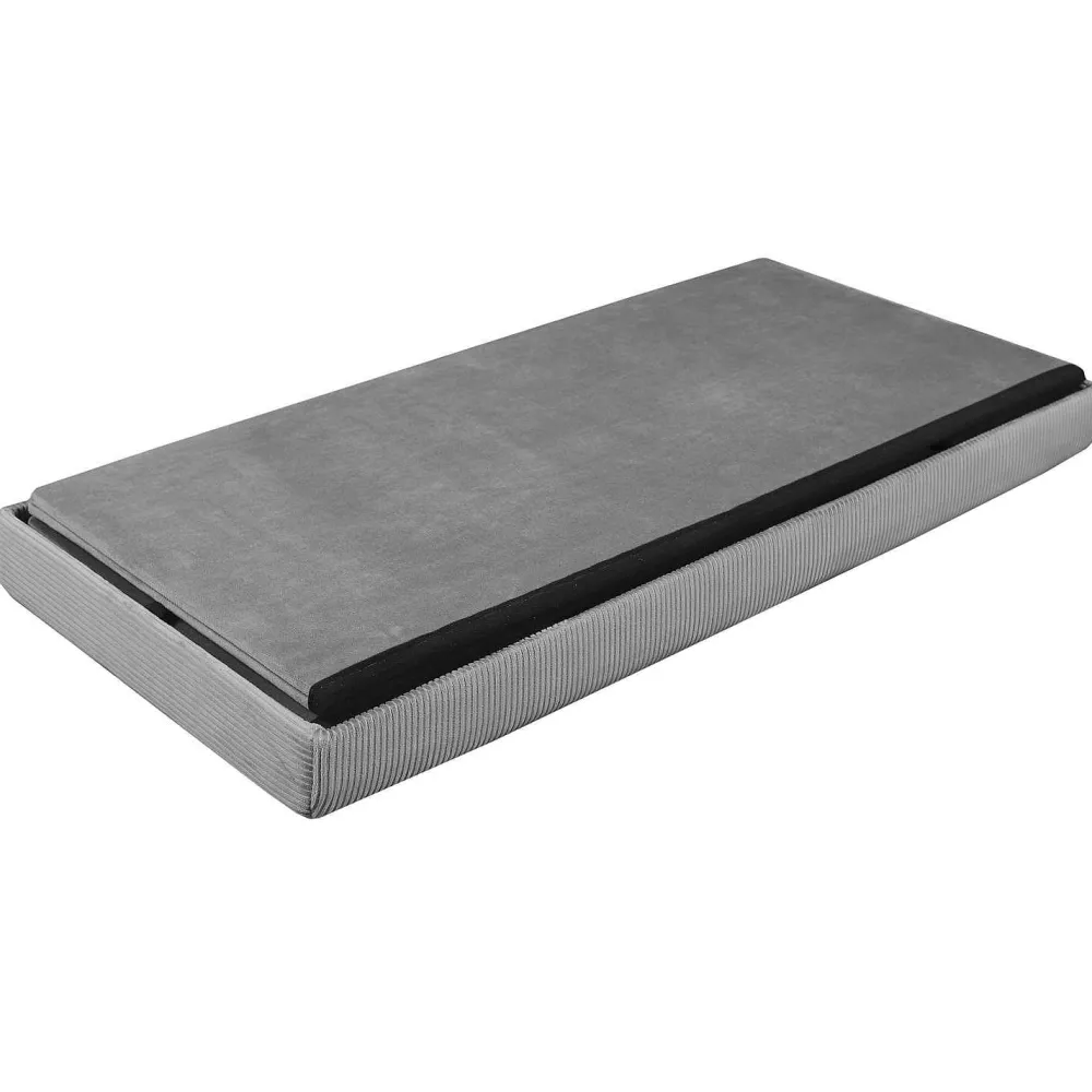 * Poufs>Coffre Banc Pliable Velours Cotele Giulia Gris