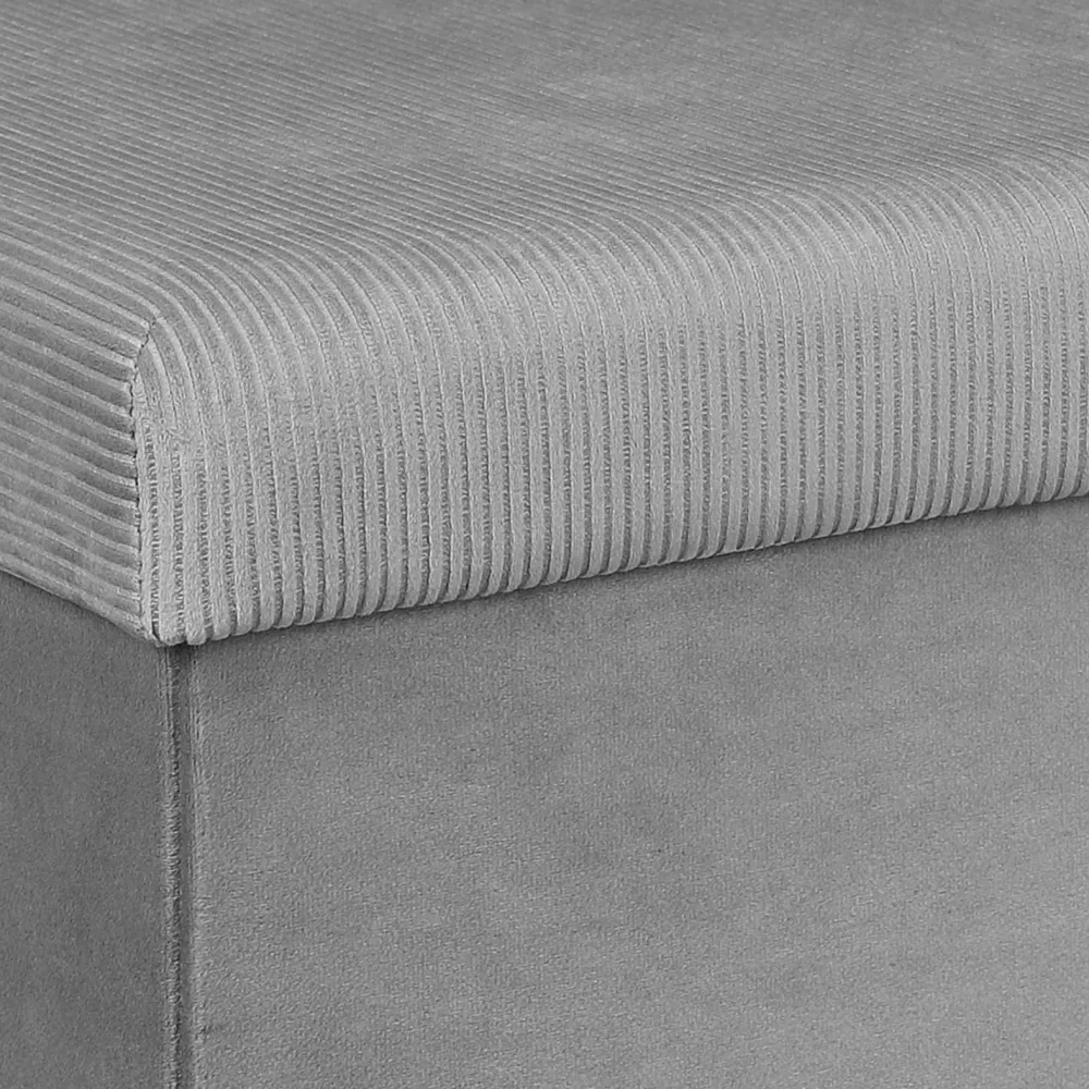 * Poufs>Coffre Banc Pliable Velours Cotele Giulia Gris