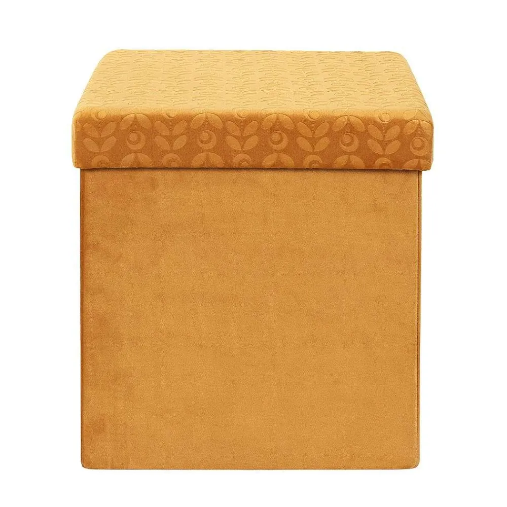 * Poufs>Coffre Pouf Pliable Retro Moutarde