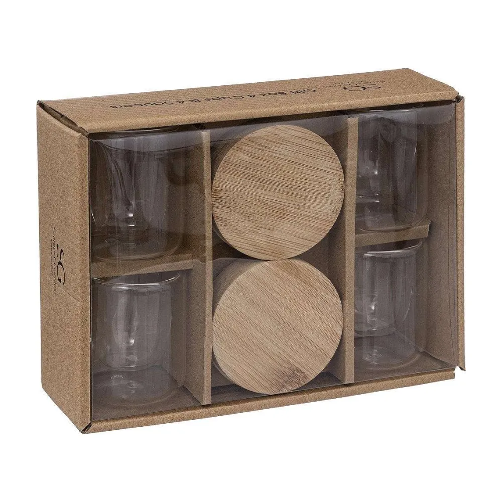 Petit-Déjeuner|* Coffret 4 Tasses Clea Bambou 8Cl